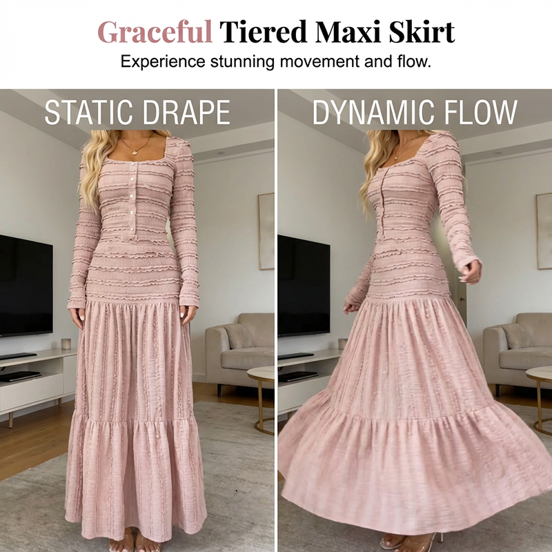 Emma | Schmeichelndes Maxikleid mit quadratischem Ausschnitt
