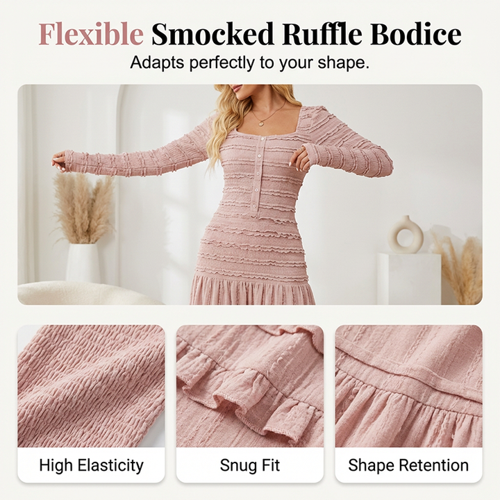 Emma | Flattering Square Neck Maxi Dress