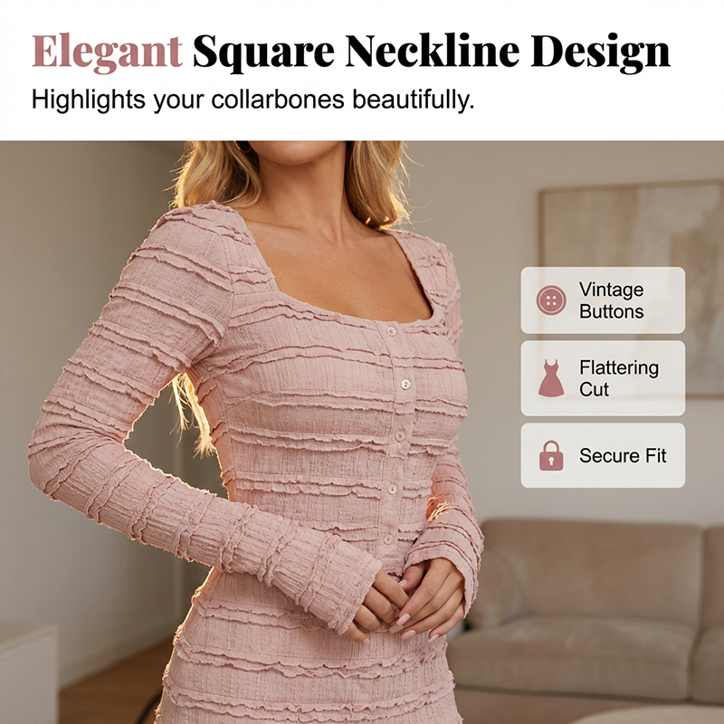 Emma | Schmeichelndes Maxikleid mit quadratischem Ausschnitt