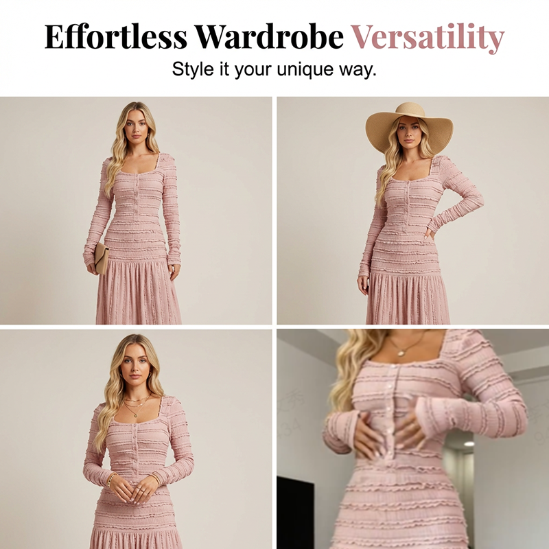 Emma | Schmeichelndes Maxikleid mit quadratischem Ausschnitt