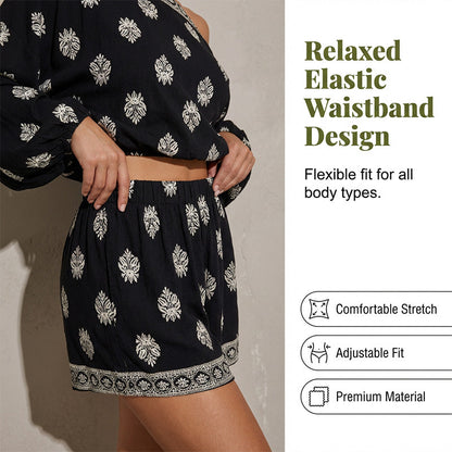 Lexy | Boho-Overall mit Schulterfreiem Print-Set