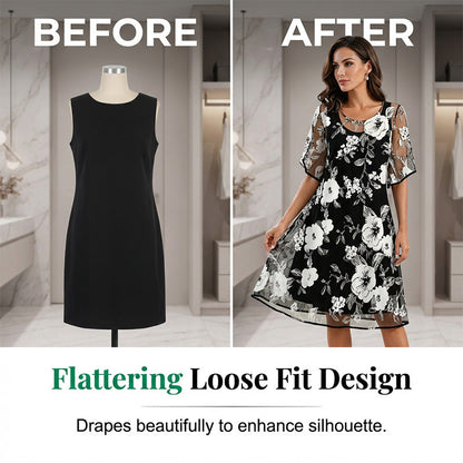 Bianca | Elegant Floral Print Chiffon Dress