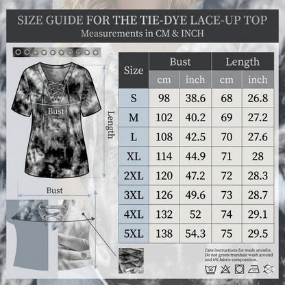Stella | Tie-Dye Lace-Up V-Neck T-Shirt