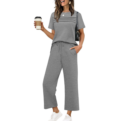 Damen 2-teiliges Freizeit-Loungewear-Set