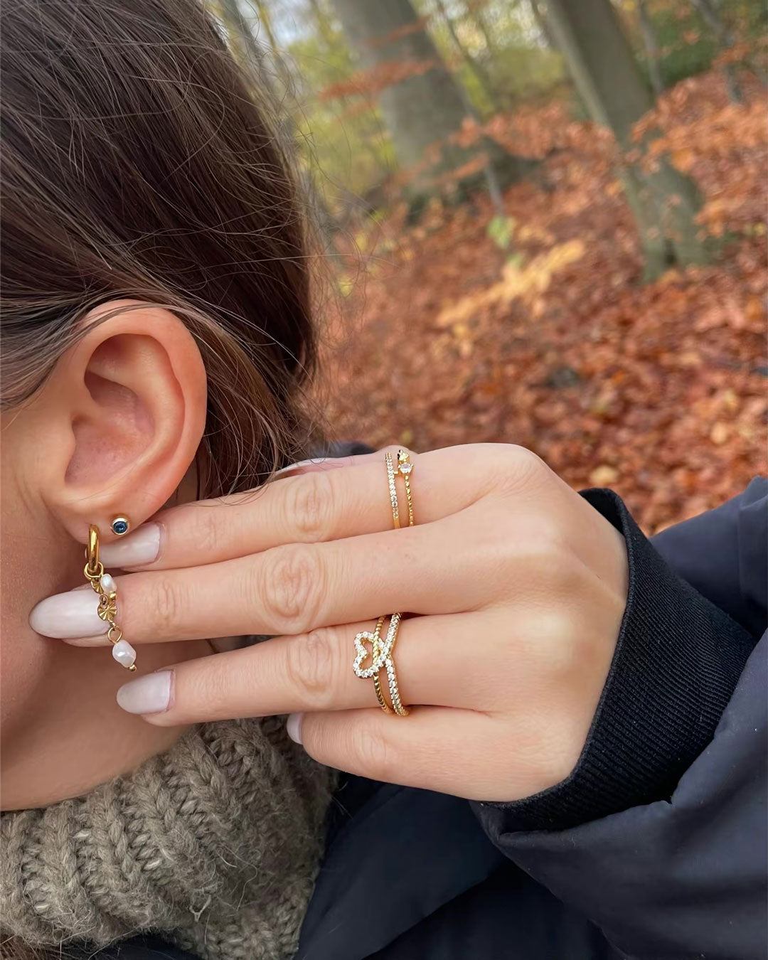 Lyannette | Sunburst øreringe i 18K guld