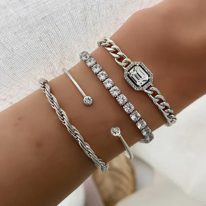 Conjunto de pulseiras Domitia Calvina | Ouro branco