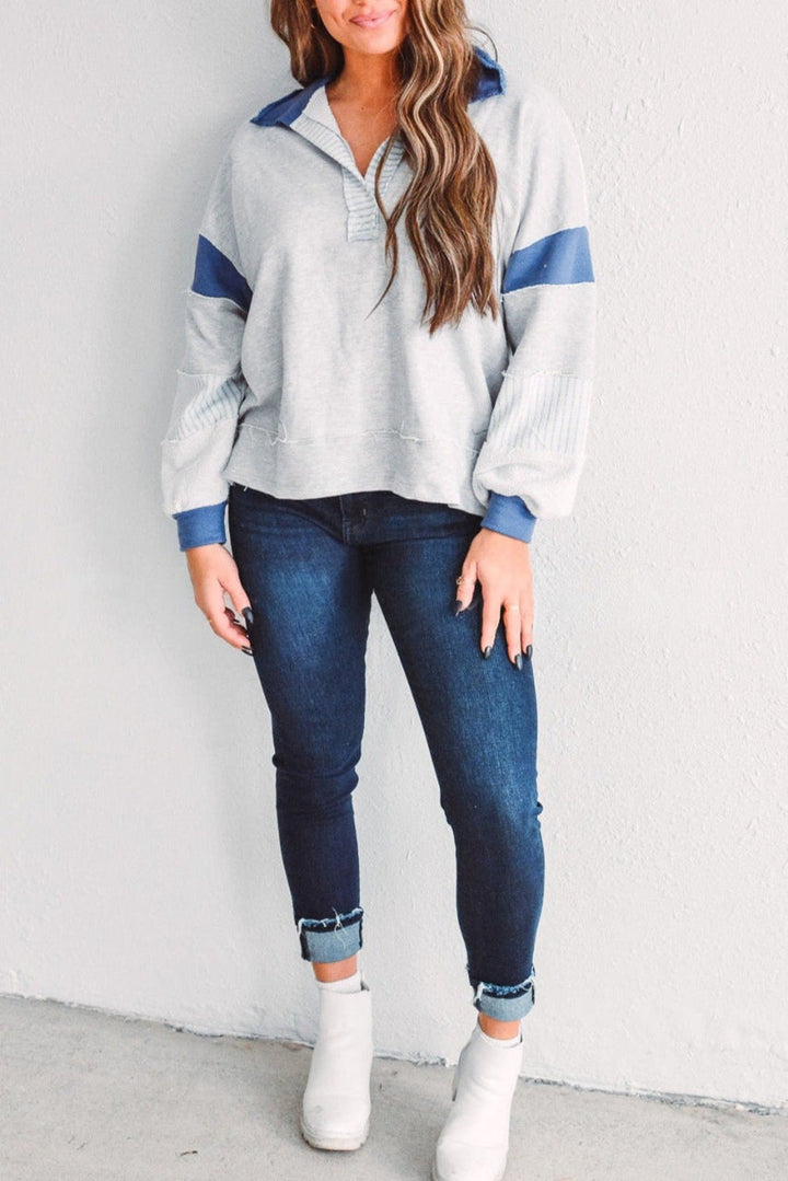 WAMAL™ - Moletom Casual Oversized com Decote V e Manga Longa