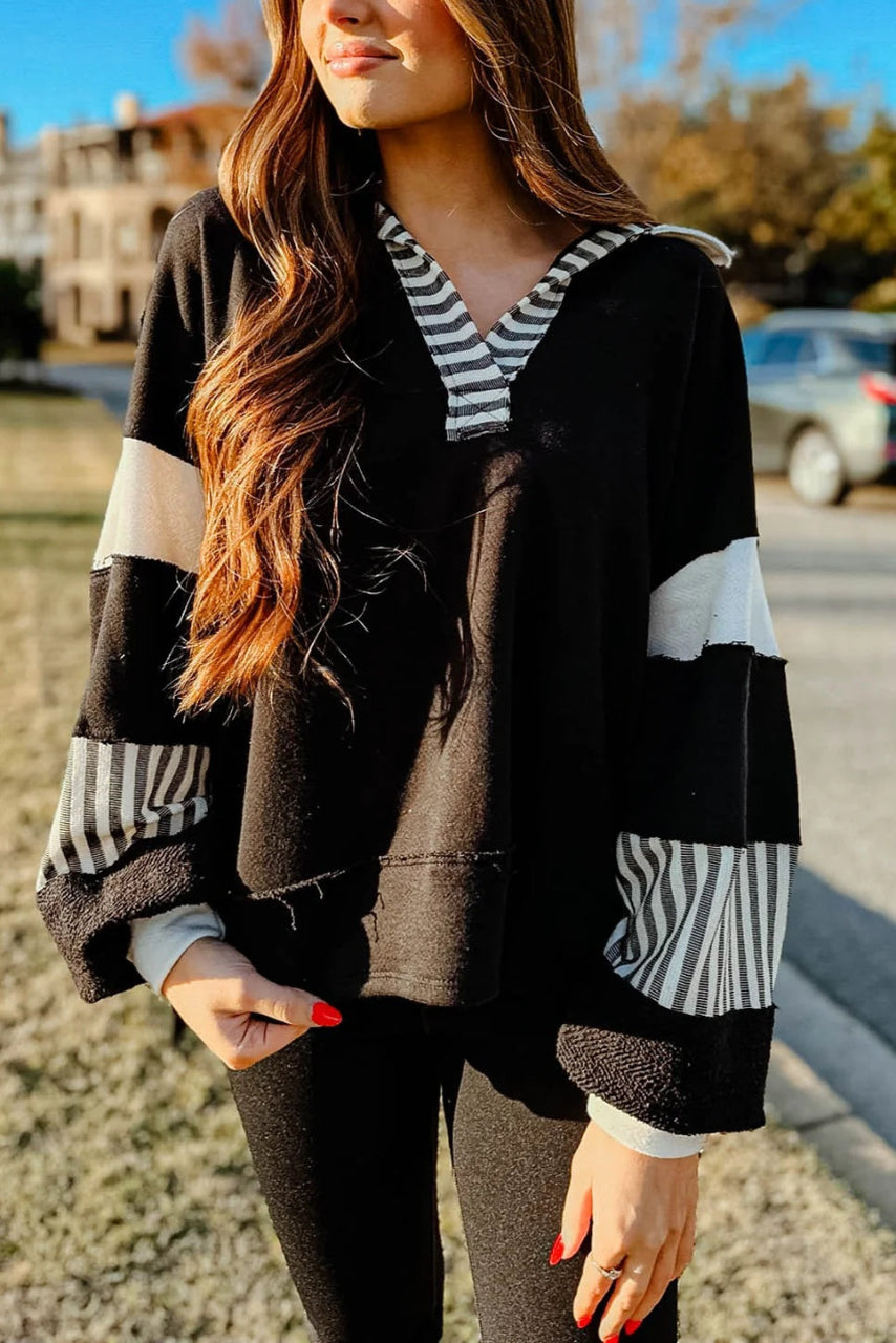 WAMAL™ - Moletom Casual Oversized com Decote V e Manga Longa