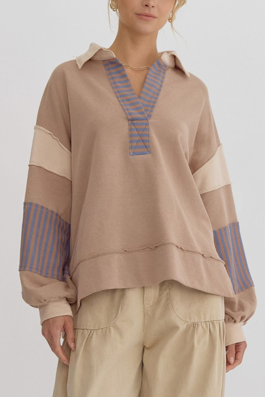 WAMAL™ - Moletom Casual Oversized com Decote V e Manga Longa