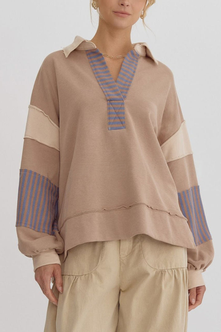 WAMAL™ - Moletom Casual Oversized com Decote V e Manga Longa