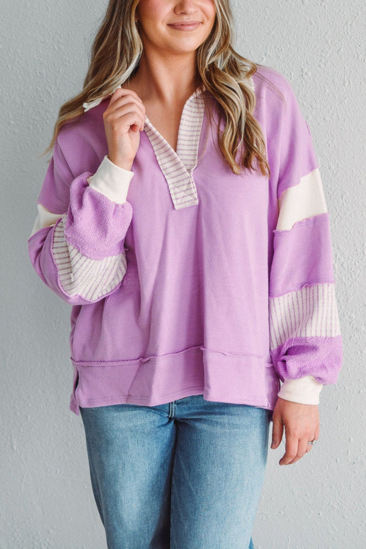 WAMAL™ - Moletom Casual Oversized com Decote V e Manga Longa