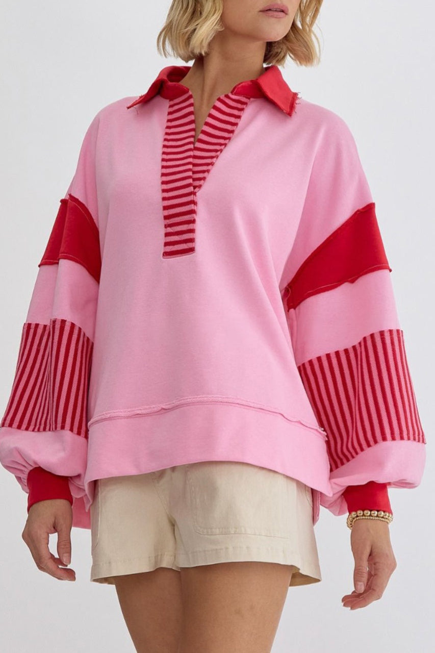 WAMAL™ - Moletom Casual Oversized com Decote V e Manga Longa
