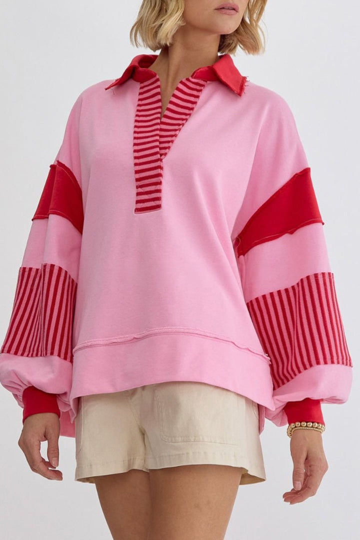 WAMAL™ - Moletom Casual Oversized com Decote V e Manga Longa