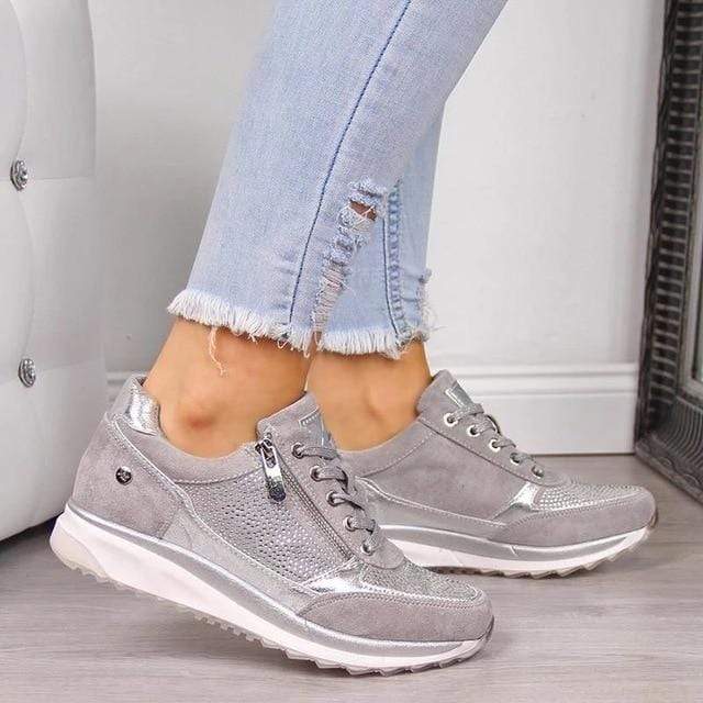 Tênis ortopédicos femininos para caminhada com suporte para joanete