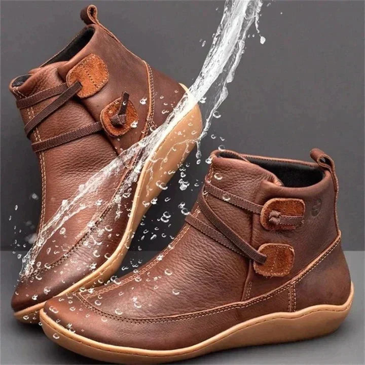 Botas femininas impermeáveis até o tornozelo com interior acolchoado